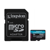 Cartão Memória Kingston Canvas Go! Plus C10 UHS-I U3 V30 A2 microSDXC 256GB + Adaptador SD image
