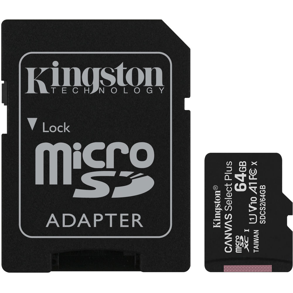 Carto Memria Kingston Canvas Select Plus C10 A1 UHS-I microSDHC 64GB + Adaptador SD 1