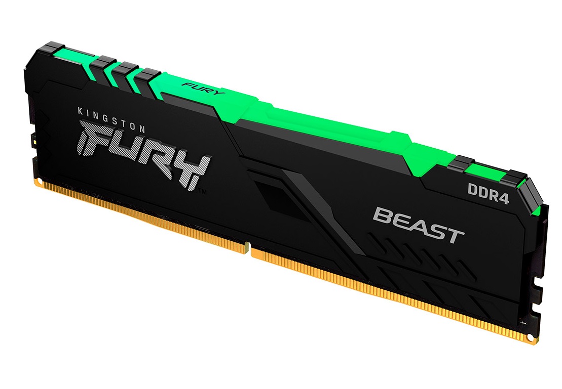 Memria RAM Kingston Fury Beast RGB 8GB (1x8GB) DDR4-2666MHz 1R CL16 Preta 1