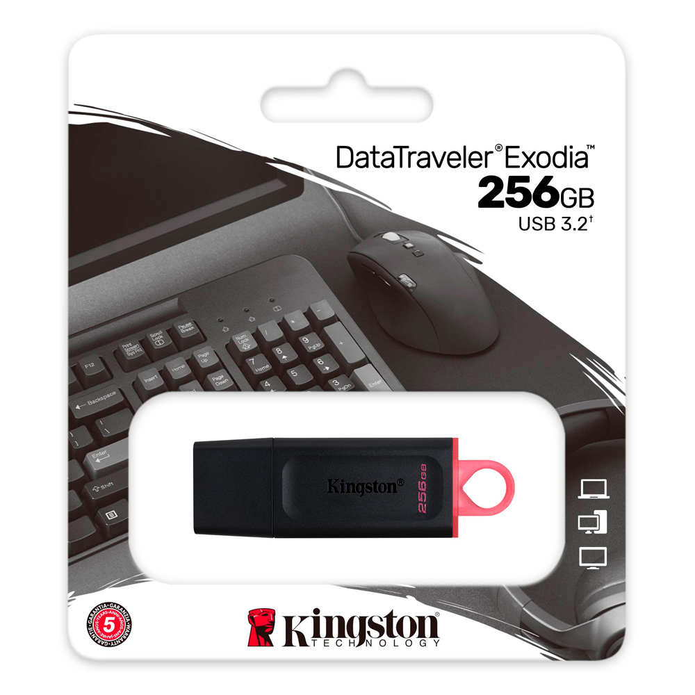 Pen Drive Kingston DataTraveler Exodia 256GB USB 3.2 Preta 3