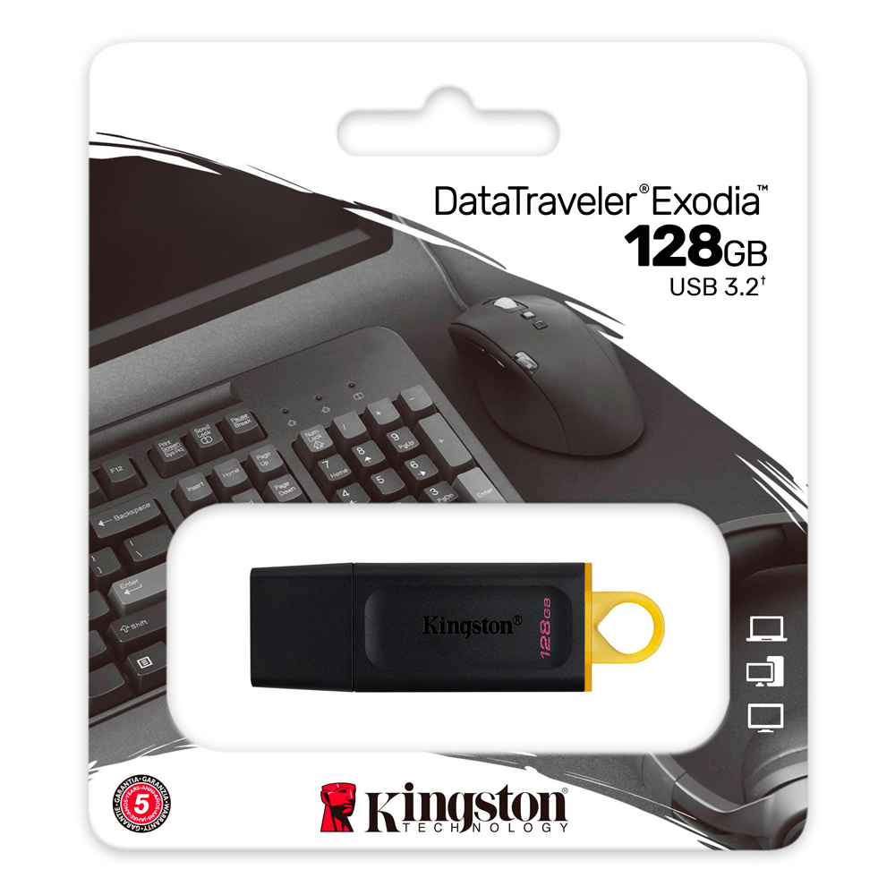 Pen Drive Kingston DataTraveler Exodia 128GB USB 3.2 Preta 3