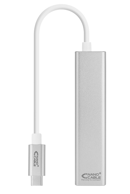 Cabo Nanocable Conversor USB-C a Ethernet Gigabit + 3xUSB 3.0 Aluminio 15 cm 1