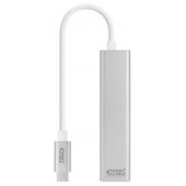 Cabo Nanocable Conversor USB-C a Ethernet Gigabit + 3xUSB 3.0 Aluminio 15 cm image