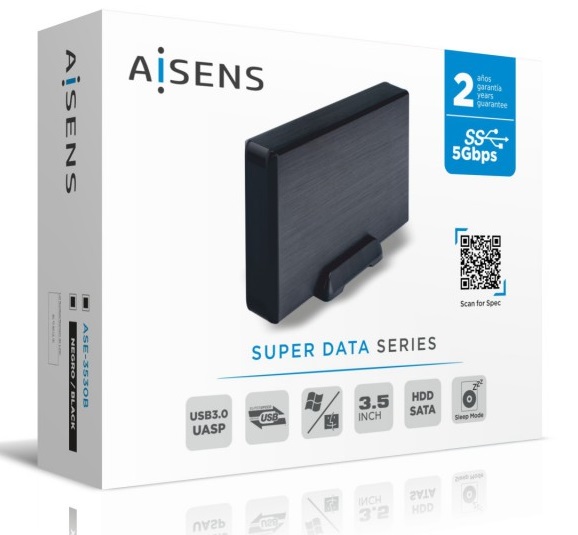 Caixa Externa 3.5 Aisens ASE-3530B SATA I/II/III a USB 3.1 3