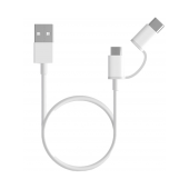 Cabo Xiaomi Mi Charging 2 em 1 Micro USB para Type-C 1m Branco image
