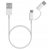 Cabo Xiaomi Mi Charging 2 em 1 Micro USB para Type-C 1m Branco image