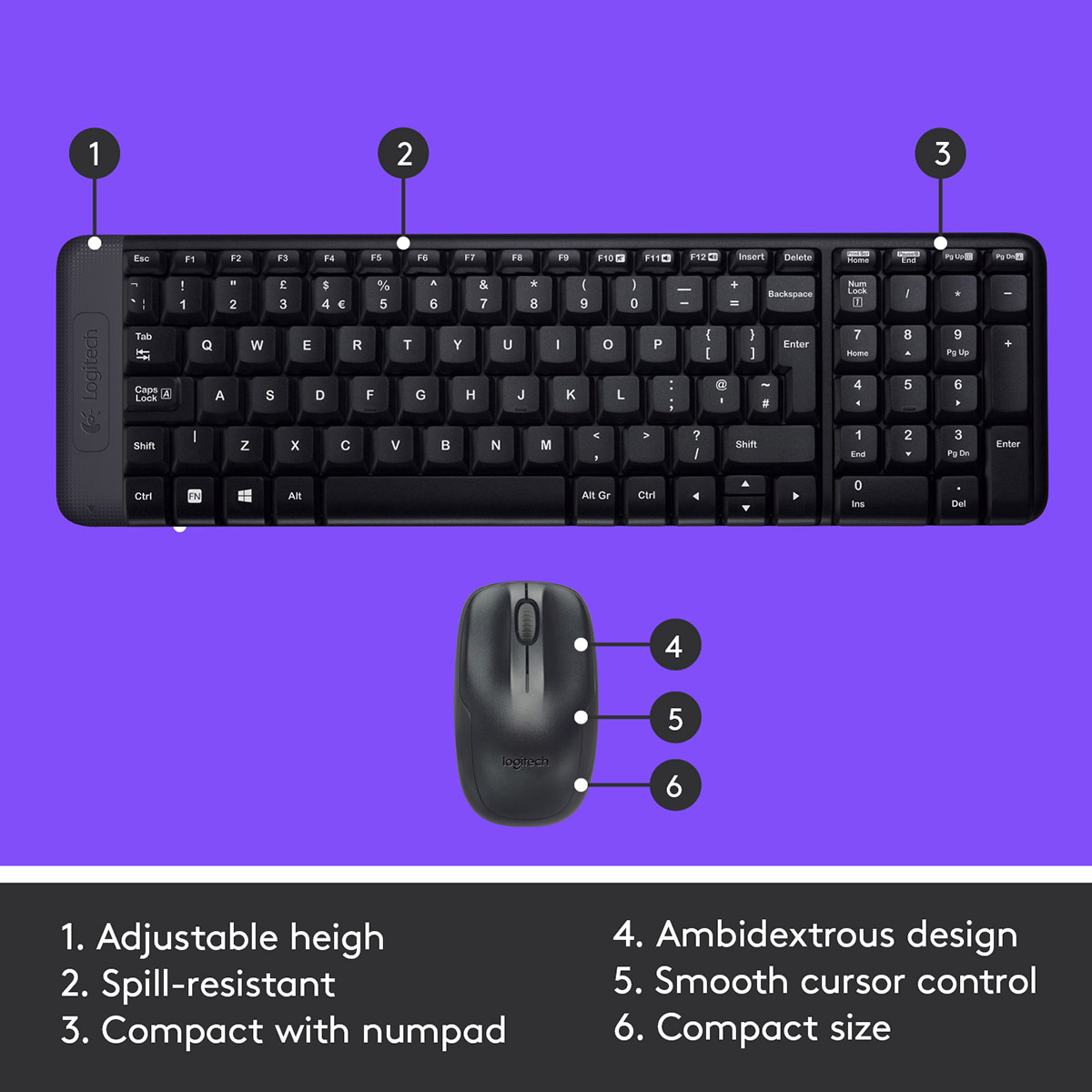 Teclado + Rato Logitech MK220 Wireless PT 4