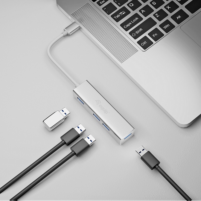 Hub USB-C Equip para 4 X USB 3.0 Cinza 3