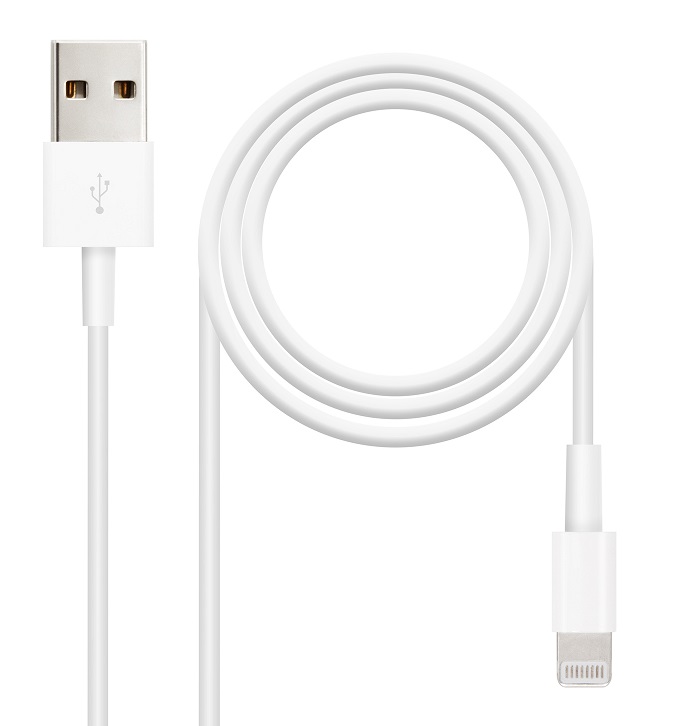 Cabo Nanocable USB 2.0 Type-A M p/ Lightning M 2m Branco 1