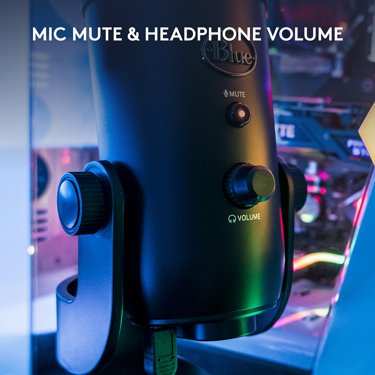 Microfone Logitech for Creators Blue Yeti USB Condensador PC/Mac Blackout 4