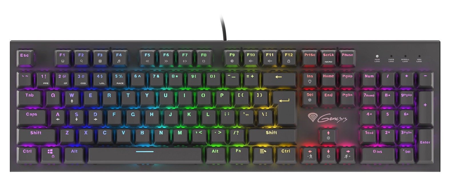 Teclado Mecnico Genesis Thor 300 RGB Red PT 1