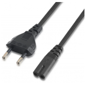 Cabo de Alimentação Aisens forma 8 CEE7/16/M-C7/H 1.5m Preto image