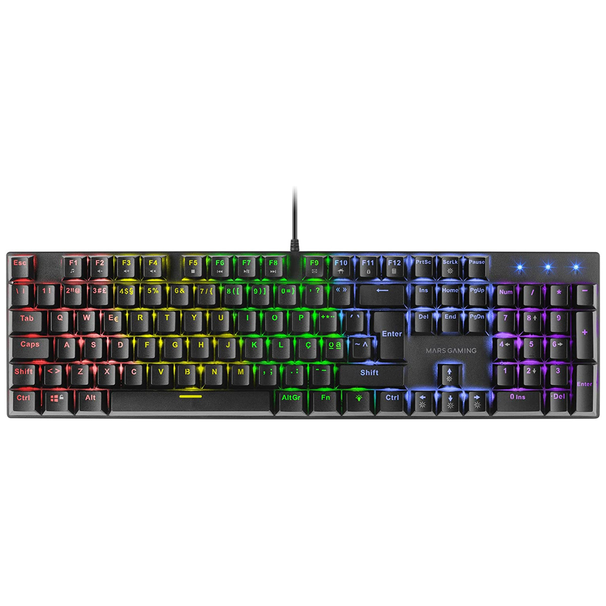 Teclado Mecnico Mars Gaming MK422 RGB Switch Blue PT Preto 1