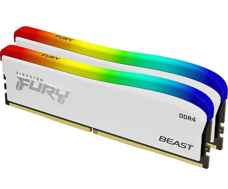 Memria RAM Kingston Fury Beast SE RGB 32GB (2x16GB) DDR4-3200MHz CL16 Branca 1