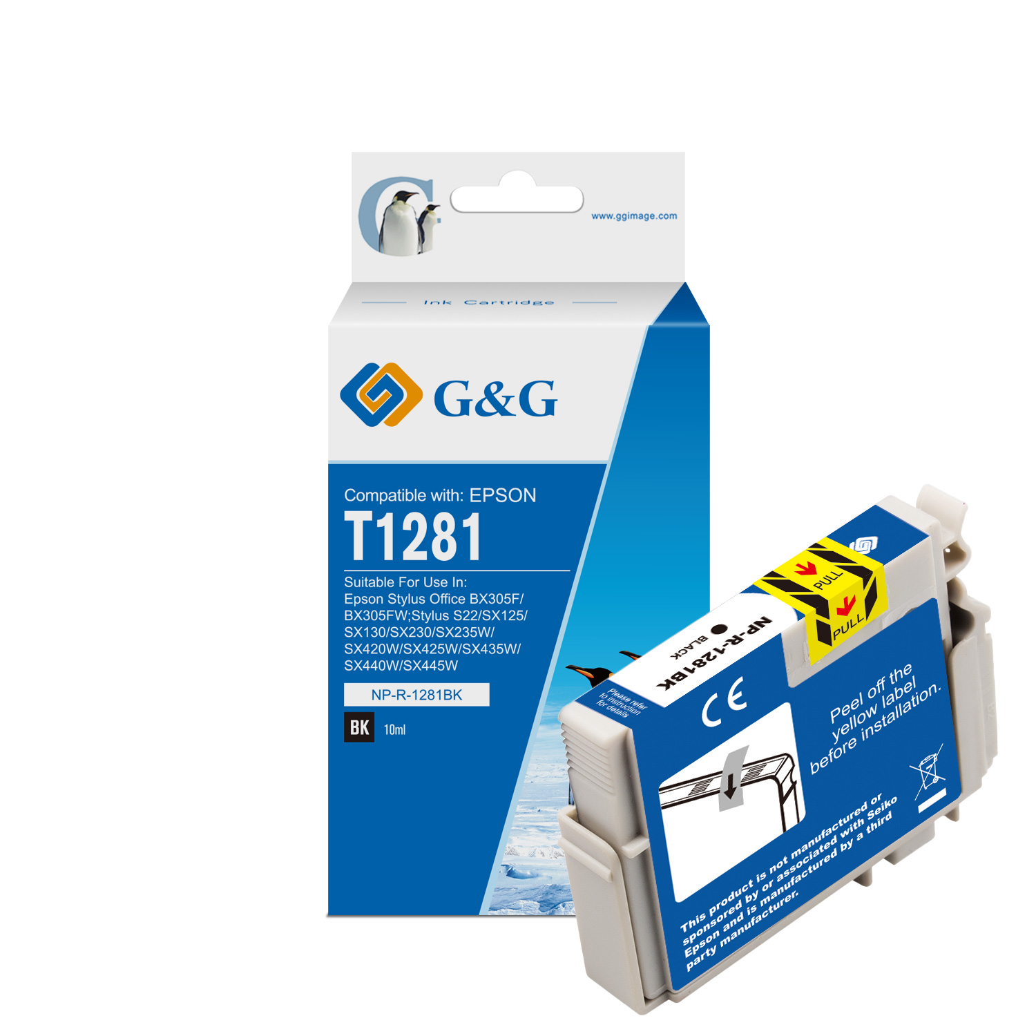 Tinteiro Compatvel G&G Epson T1281 Preto 1