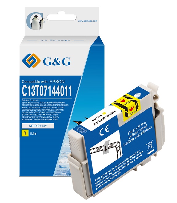 Tinteiro Epson G&G Compatvel T0711 / T0891 Amarelo 1