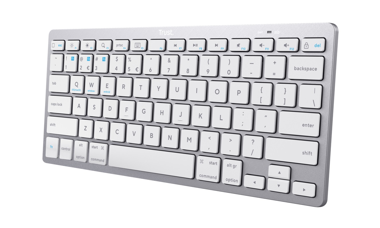 Teclado Bluetooth Trust Basic PT Branco 2