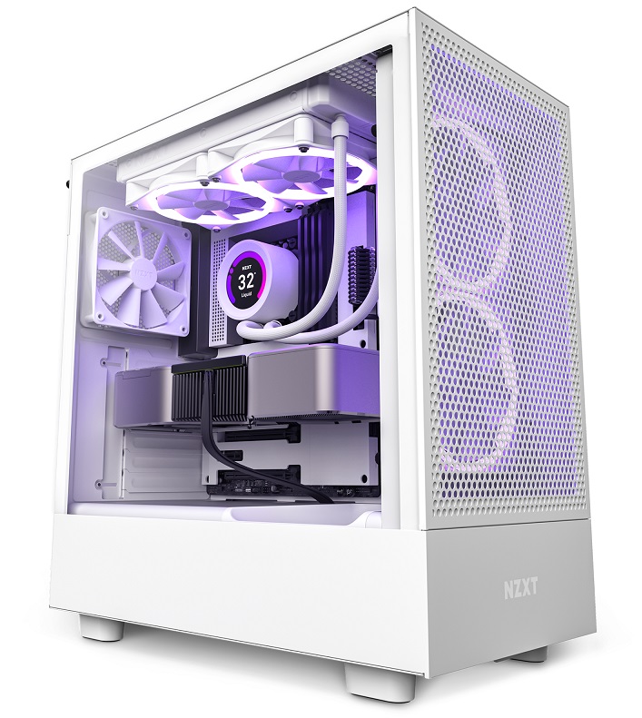 Caixa ATX NZXT H5 Flow Vidro Temperado Branca 1