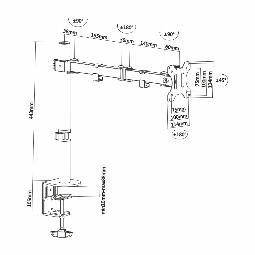 Suporte Aisens para Monitor (13-32) Preto 4