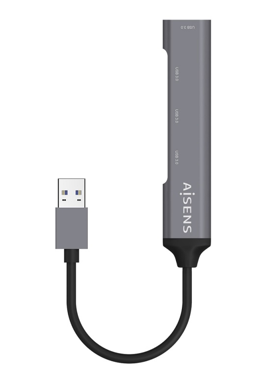 Hub USB 3.0 Aisens de 4 Portas, Alumnio, Cinza 2