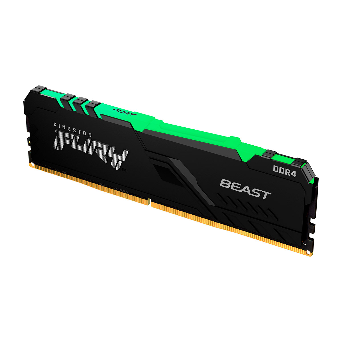 Memria RAM Kingston Fury Beast RGB 16GB (1x16GB) DDR4-3200MHz 1R CL16 Preta 1