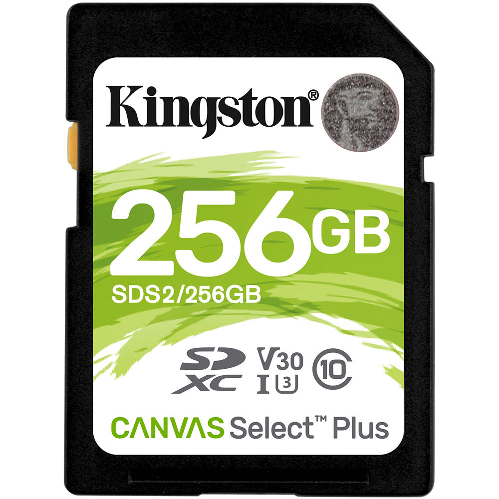 Carto Memria Kingston Canvas Select Plus C10 U3 V30 UHS-I SDXC 256GB 1