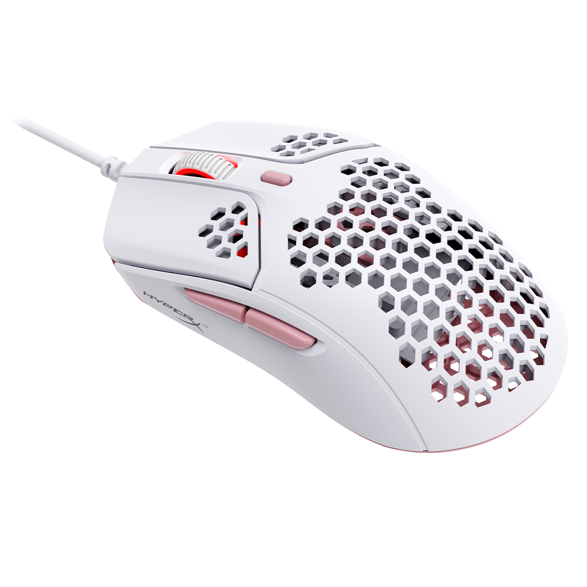 Rato ptico HyperX Pulsefire Haste RGB 16000DPI Branco/Rosa 2