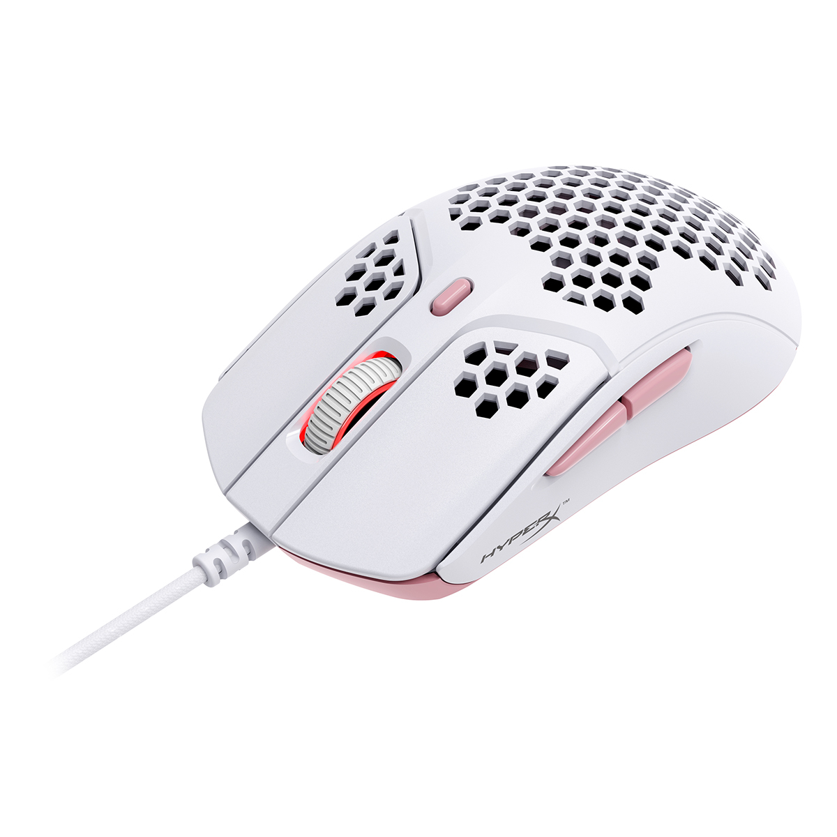 Rato ptico HyperX Pulsefire Haste RGB 16000DPI Branco/Rosa 3