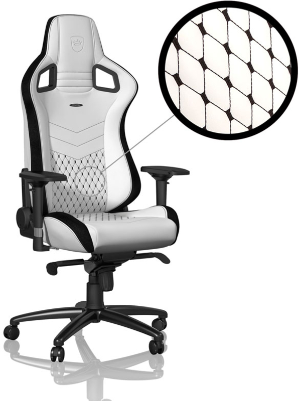 Cadeira noblechairs EPIC PU Leather Branco / Preto 1