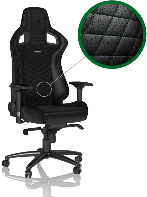 Cadeira noblechairs EPIC PU Leather Preto / Verde 1