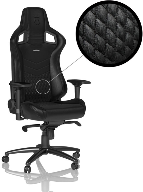 Cadeira noblechairs EPIC Real Leather Preto 1