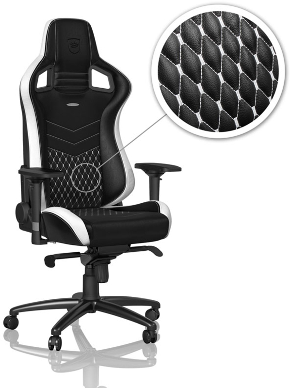 Cadeira noblechairs EPIC Real Leather Preto / Branco / Verm 1