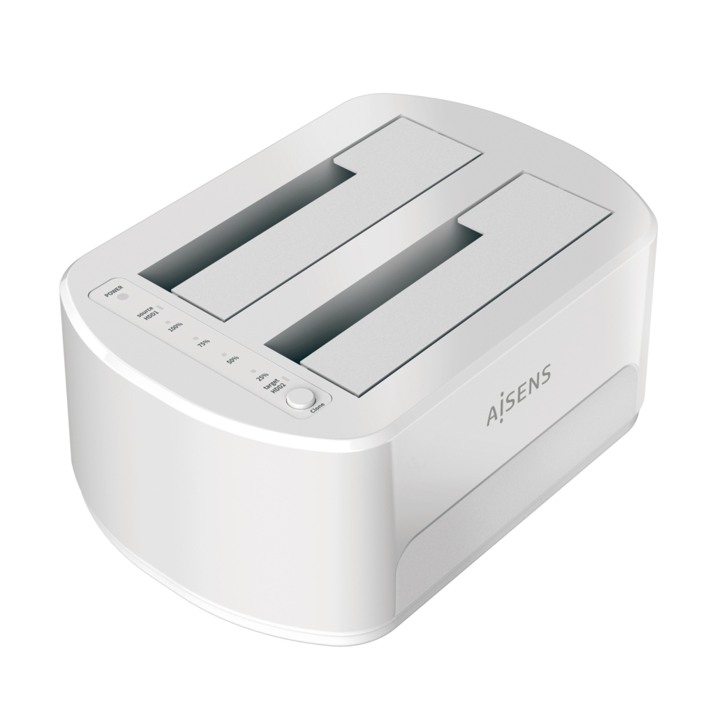 Dock Aisens ASDS-D02W 2xSATA 2,5/3,5 USB 3.1 Branco 1