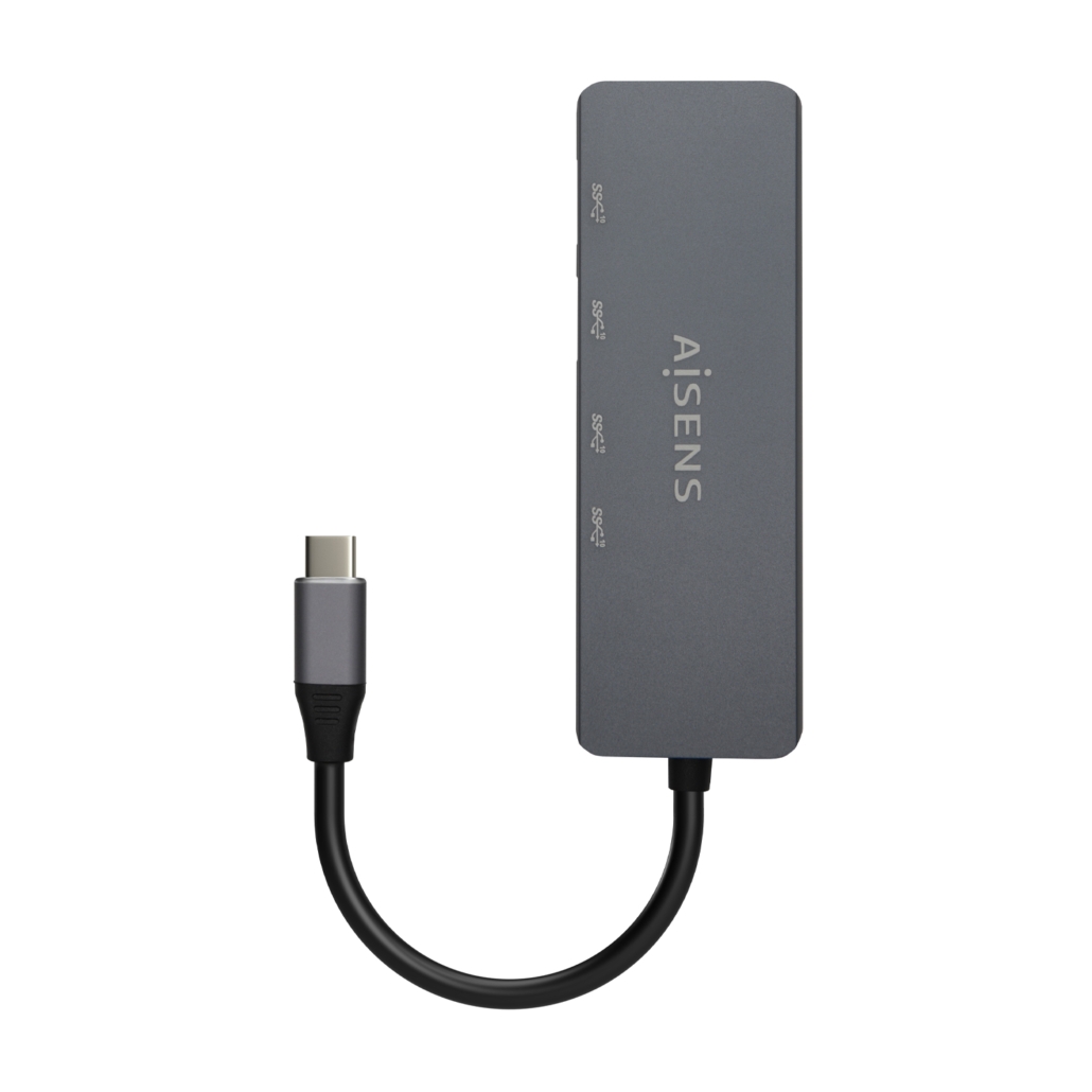 Hub USB-C 3.2 Aisens de 2 Portas USB-A e 2 Portas USB-C, Cinza 2