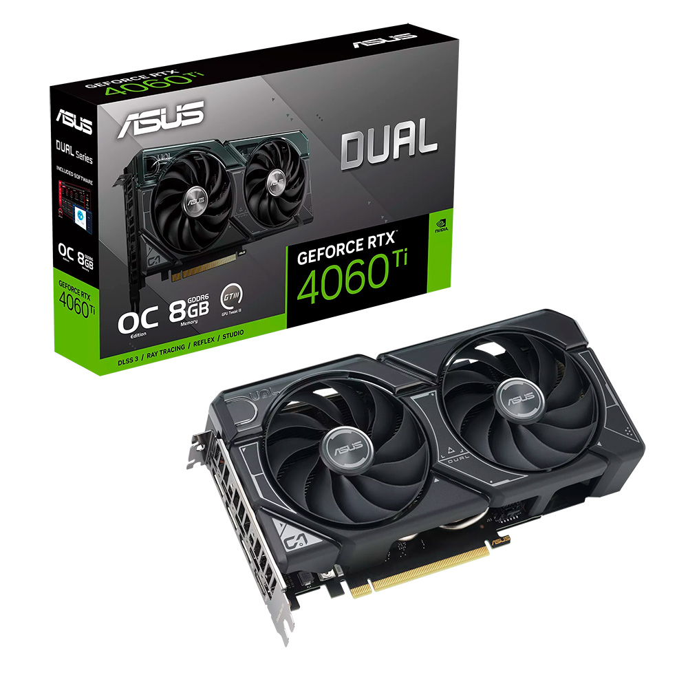 Placa Grfica Asus Dual GeForce RTX 4060 Ti 8GB OC GDDR6 OC 1