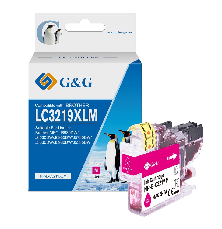 Tinteiro Compatvel Brother G&G LC3219 XL Magenta 1