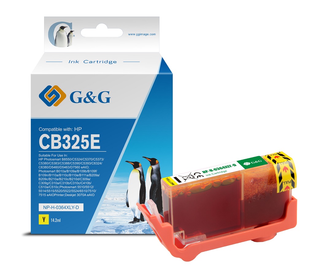 Tinteiro Compatvel HP G&G 364 XL Amarelo 1