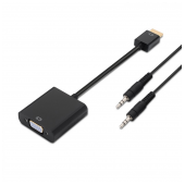 Adaptador Aisens HDMI-M p/ VGA-F 10cm + Jack 3,5 Preto image