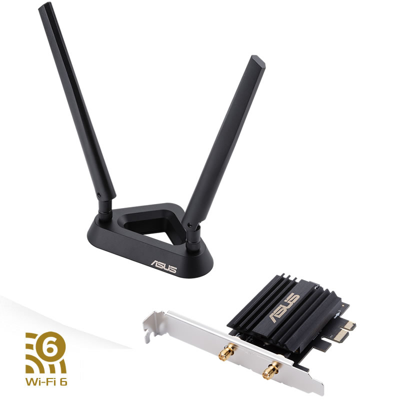 Placa de Rede Asus PCE-AX58BT - AX3000 Dual Band PCI-E WiFi 6 802.11ax + Bluetooth 5.0 1