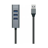 Hub USB 3.0 Aisens de 4 Portas, Alumínio, Cinza image