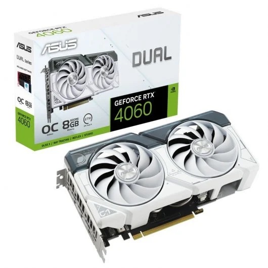 Placa Grfica Asus GeForce RTX 4060 Dual White 8GB OC GDDR6 1