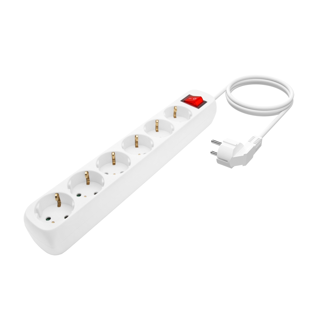 Rgua Aisens 6 Tomadas Schuko 16A com Switch on/off Branca 2