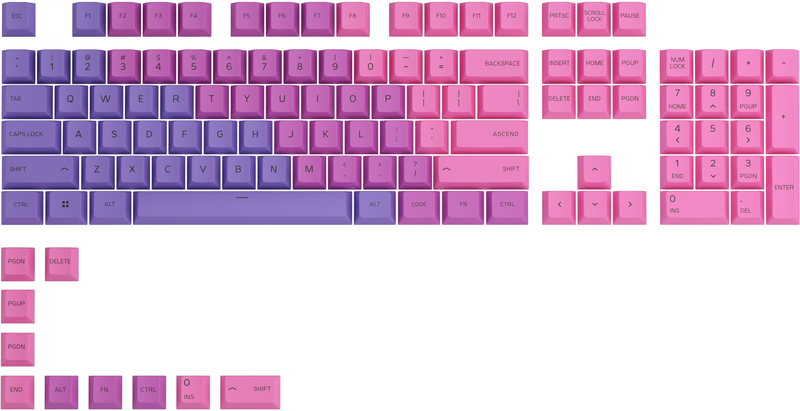 Conjunto de 114 Teclas Glorious PBT Nebula (US ANSI) 1