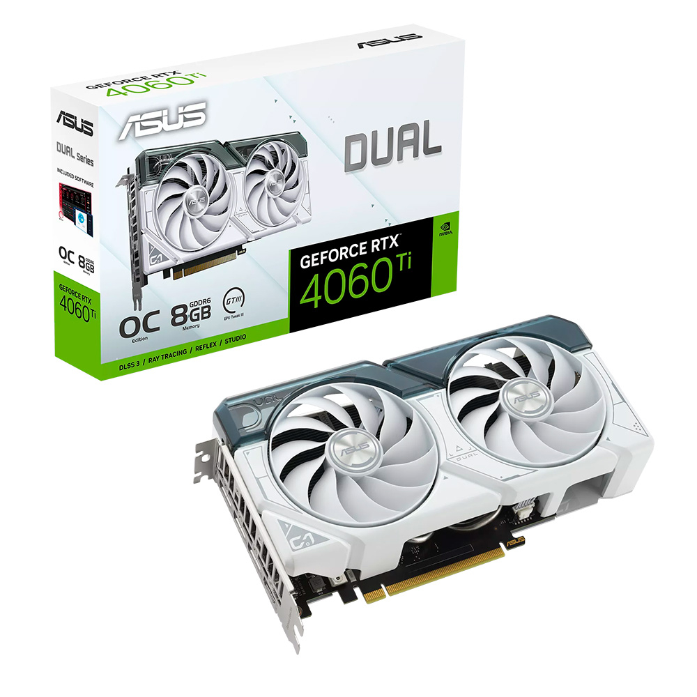 Placa Grfica Asus GeForce RTX 4060 Ti Dual White Edition 8GB GDDR6 OC DLSS3 1