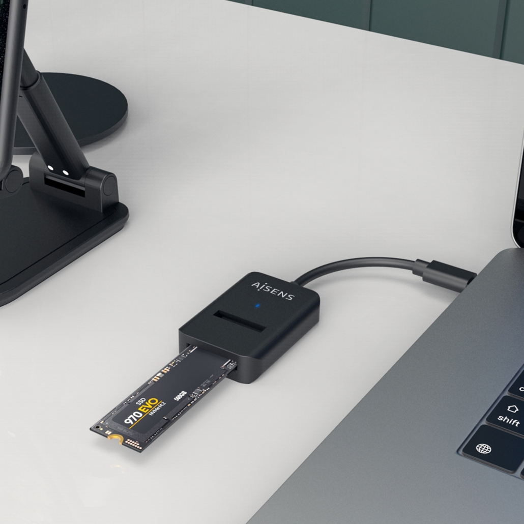 Dock Aisens ASUC-M2D011-BK SATA/NVMe para USB-C 3