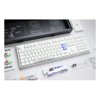 Teclado Ducky ONE 3 Classic Full-Size Pure White, Hot-swappable, MX-Silent Red, RGB, PBT - Mecnico PT 4