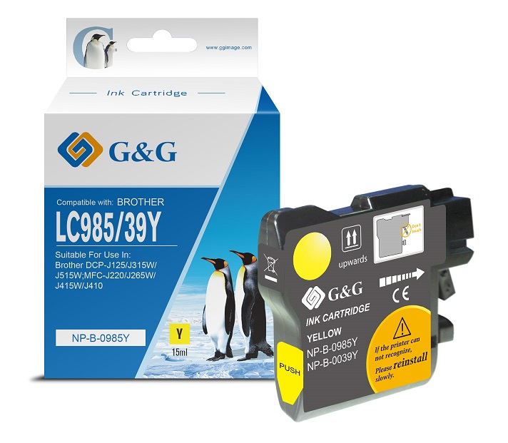 Tinteiro Compatvel G&G Brother LC985 XL Amarelo 1