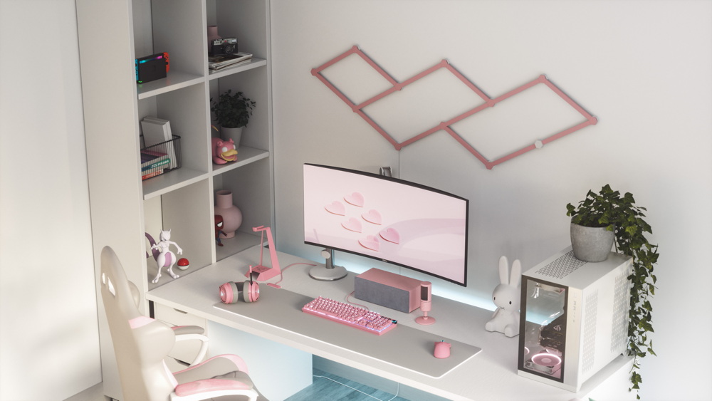 Nanoleaf - Lines Skin 60 Hex 9pcs (pink matte) 3