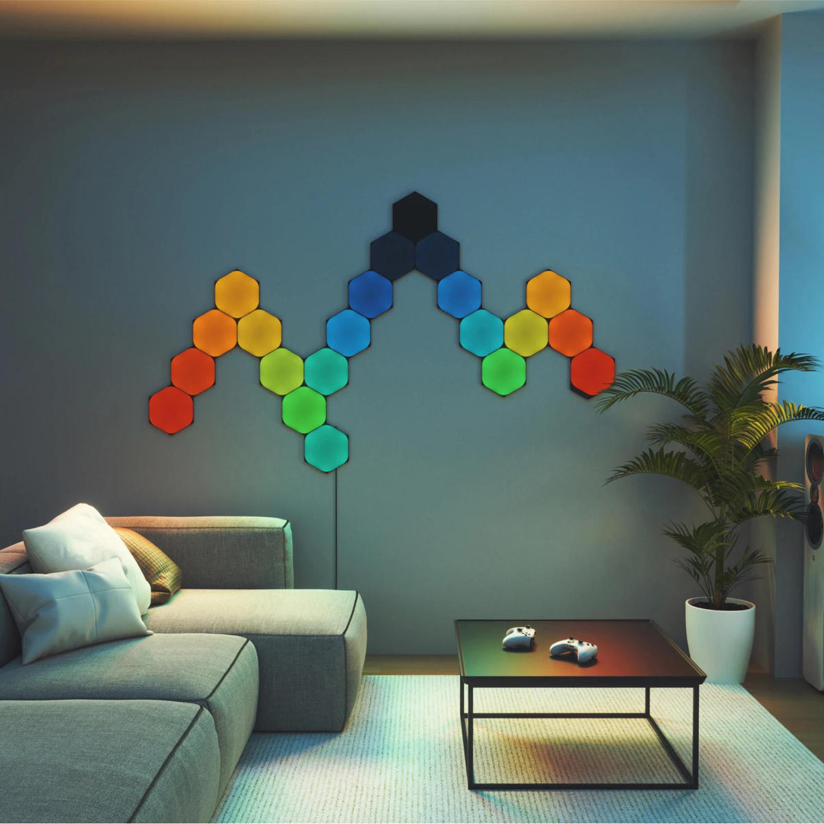 Nanoleaf - Shapes Hexagons Expansion Pck Black (3 panels) 2