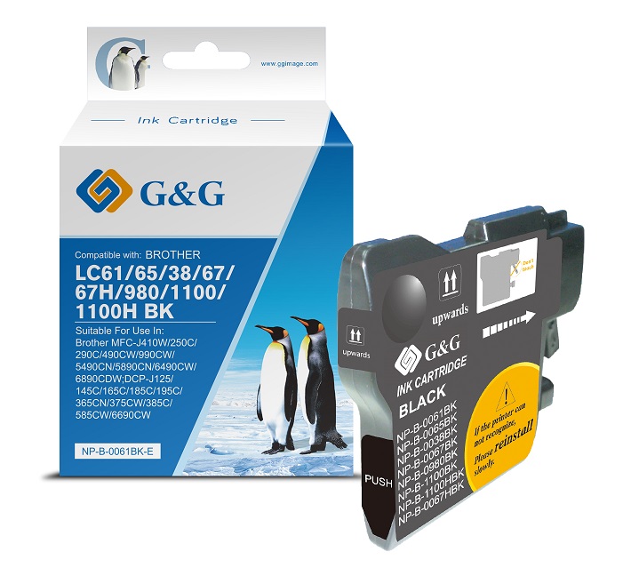 Tinteiro Compatvel G&G Brother LC980/LC1100 Preto 1